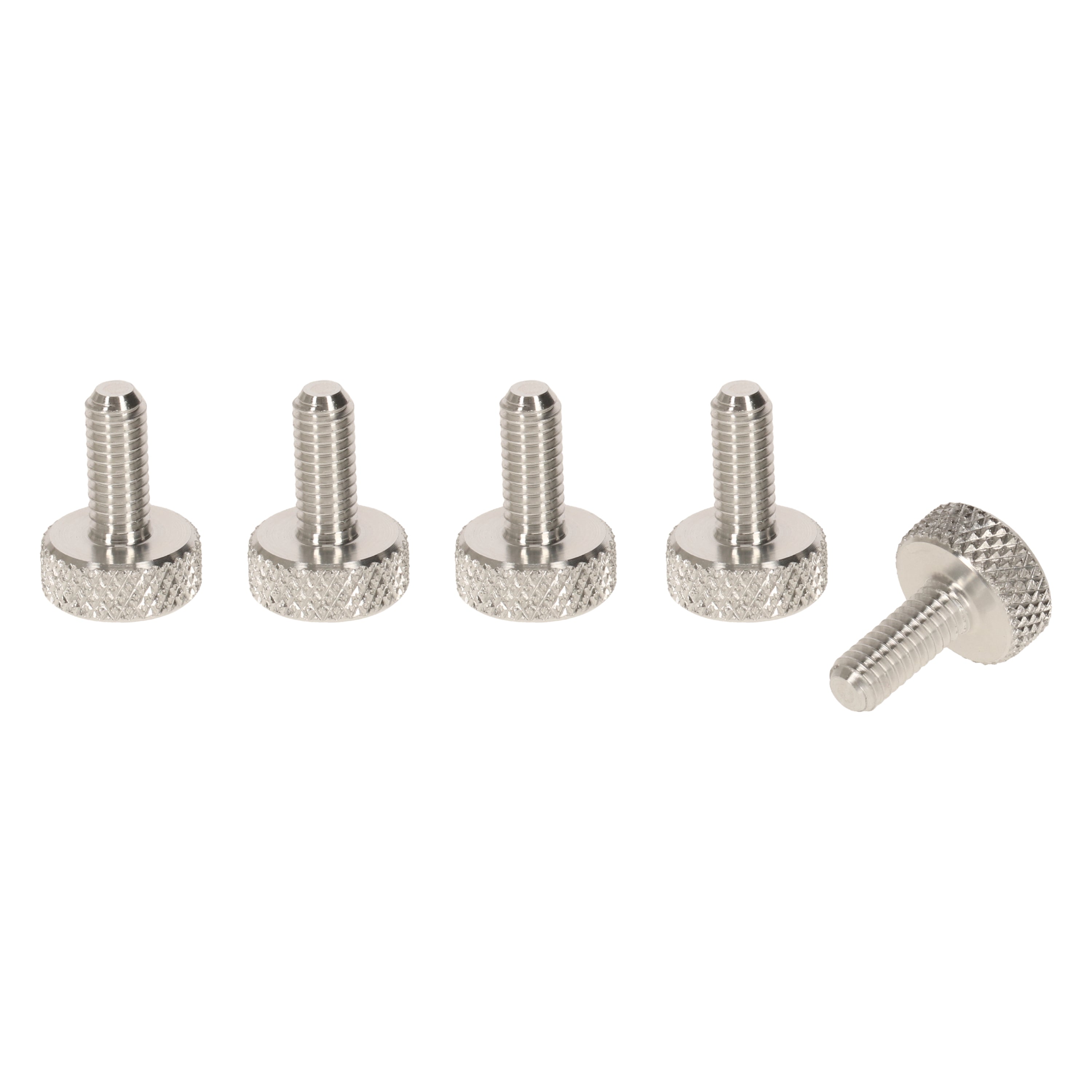 ALUMINIUM M6 x 10mm Flat Knurled Thumb Screws - Set of 5